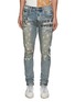 Main View - Click To Enlarge - PURPLE BRAND - Tappered Fit 2 Paint Splash Light Wash Jeans