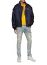 Figure View - Click To Enlarge - PURPLE BRAND - Slim Fit 1 Bleached detailing Distressed Light Washed Jeans