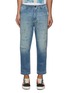 Main View - Click To Enlarge - DENHAM - Folded waist distressed denim jeans