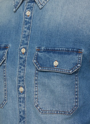 Harley' patch pocket wash denim shirt 