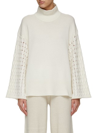 Main View - Click To Enlarge - THEORY - CABLE KNIT SLEEVES CASHMERE KNIT TOP