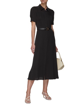Figure View - Click To Enlarge - THEORY - Silk Georgette Midi Shirt Dress