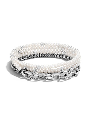 Detail View - Click To Enlarge - JOHN HARDY - Classic Chain' Freshwater Keshi Pearl Silver Transformable Multi Wrap Bracelet