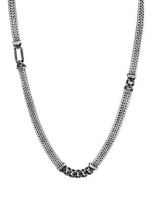 Detail View - Click To Enlarge - JOHN HARDY - Classic Chain' Sterling Silver Flat Chain Station Necklace