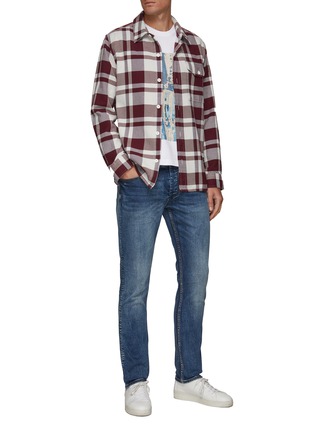Figure View - Click To Enlarge - DENHAM - ‘Razor' whiskered denim skinny jeans