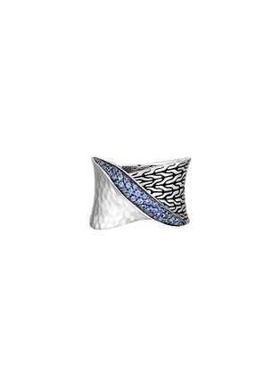 Detail View - Click To Enlarge - JOHN HARDY - Classic Chain' Sapphire Twisted Hammered Silver Ring