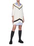 Figure View - Click To Enlarge - MONSE - Layered Cricket Cold Shoulder Sweater Mini Dress
