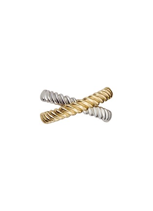Main View - Click To Enlarge - L'OBJET - 24K Gold And Platinum Plated Two-Toned Deco Twist Napkin Rings — Set Of 4
