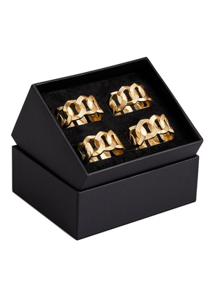 Detail View - Click To Enlarge - L'OBJET - 24K Gold Plated Cuban Link Napkin Rings — Set Of 4