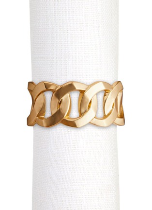 Main View - Click To Enlarge - L'OBJET - 24K Gold Plated Cuban Link Napkin Rings — Set Of 4