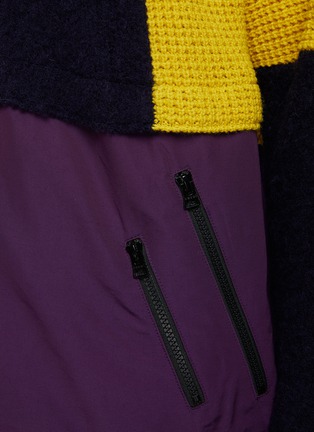  - SACAI - Wool Blend Knit Panelled Packable Hood Zip Up Jacket
