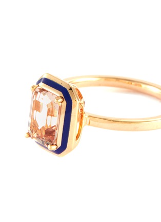 Detail View - Click To Enlarge - SELIM MOUZANNAR - Mina' Morganite Enamel 18K Pink Gold Ring