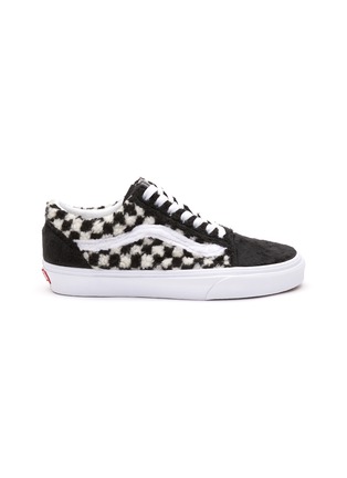 Main View - Click To Enlarge - VANS - OLD SKOOL' CHECKERBOARD SHEARLING LOW TOP LACE UP SNEAKERS