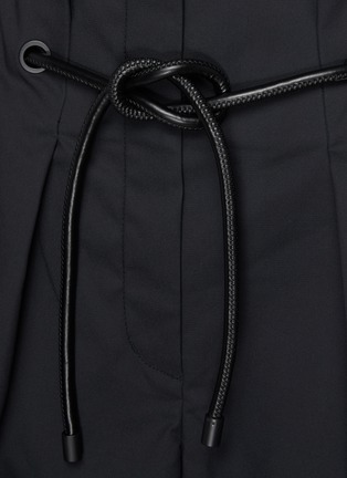  - 3.1 PHILLIP LIM - Leather Belt Pleated Cotton Blend Shorts
