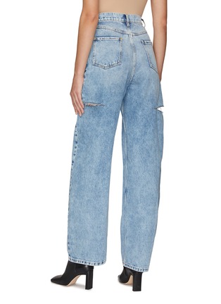 Back View - Click To Enlarge - MAISON MARGIELA - Thigh Cut-Out Washed Wide Legged Jeans