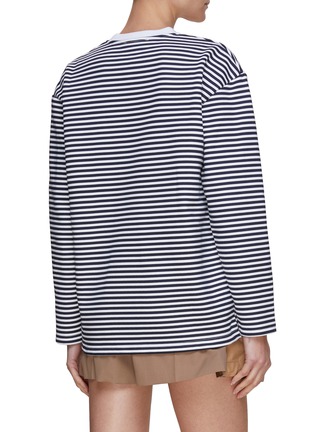 Back View - Click To Enlarge - JW ANDERSON - Logo Embroidered Striped Long Sleeve T-shirt