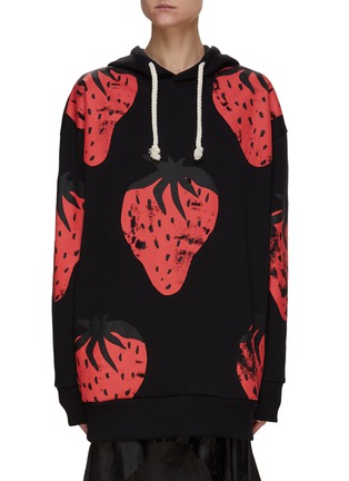 Main View - Click To Enlarge - JW ANDERSON - Oversized Strawberry Graphic Print Cotton Hoodie