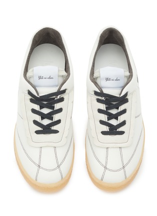 Detail View - Click To Enlarge - MM6 MAISON MARGIELA - INSIDE OUT 6 COURT MESH VEGAN LEATHER SNEAKERS