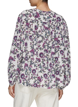 Back View - Click To Enlarge - ISABEL MARANT - ‘BRUNILLE’ FLORAL PRINT CREW NECK BUTTON UP SILK BLOUSE