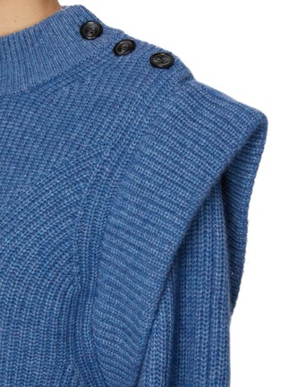  - ISABEL MARANT - ‘Peggy' Buttoned Shoulder Panel Wool Cashmere Blend Sweater