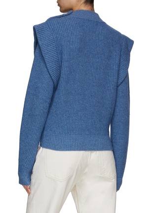 Back View - Click To Enlarge - ISABEL MARANT - ‘Peggy' Buttoned Shoulder Panel Wool Cashmere Blend Sweater