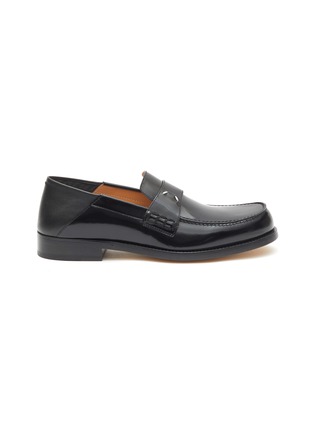 Main View - Click To Enlarge - MAISON MARGIELA - STITCHING STEP-IN HEEL ABRASIVATO LEATHER LOAFERS