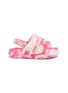 Main View - Click To Enlarge - UGG - Fluff Yeah' Marble Patterned Ankle Strap Fur Kid's Slides