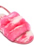 Detail View - Click To Enlarge - UGG - Fluff Yeah' Marble Patterned Ankle Strap Fur Toddler Slides