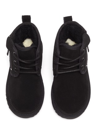 Figure View - Click To Enlarge - UGG - Neumel' Side Zip Rugged Outsole Low Top Suede Toddler Boots