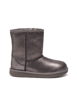 Main View - Click To Enlarge - UGG - Classic Mini II' Low Top Metallic Calfskin Leather Kid's Winter Boots