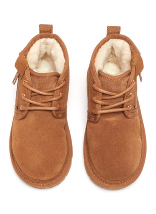 Figure View - Click To Enlarge - UGG - Neumel' Side Zip Rugged Outsole Low Top Suede Toddler Boots