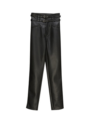 Main View - Click To Enlarge - PHILOSOPHY DI LORENZO SERAFINI - Double belt detail faux leather pants