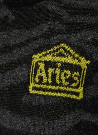  - ARIES - ‘Kurt' logo jacquard tiger stripe sweater