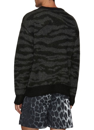 Back View - Click To Enlarge - ARIES - ‘Kurt' logo jacquard tiger stripe sweater