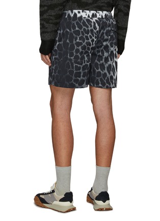 Back View - Click To Enlarge - ARIES - Elastic waist leopard print shorts