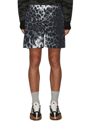 Main View - Click To Enlarge - ARIES - Elastic waist leopard print shorts