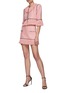 Figure View - Click To Enlarge - AREA - Crystal Embellished Fringe Hem Tweed Blazer
