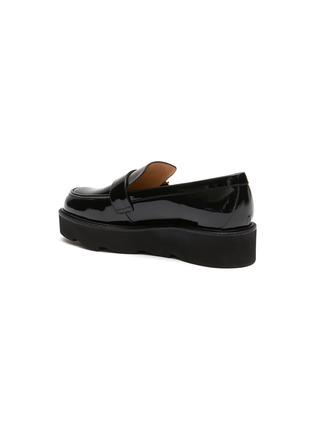  - STUART WEITZMAN - Piper Superlift' Faux Pearl Buckle Patent Leather Loafers