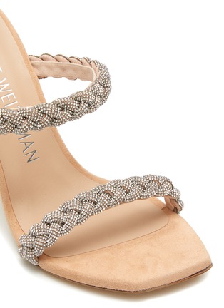 Detail View - Click To Enlarge - STUART WEITZMAN - Addison' Double Braided Crystal Band Suede Sandals