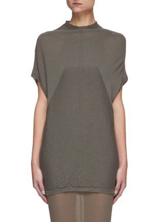 Main View - Click To Enlarge - RICK OWENS  - ‘Crater’ High Neck Tunic Knit Dress