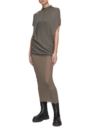 Figure View - Click To Enlarge - RICK OWENS  - ‘Crater’ High Neck Tunic Knit Dress