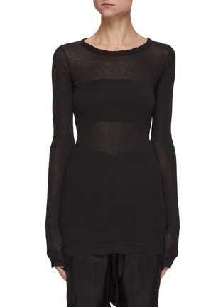 Main View - Click To Enlarge - RICK OWENS - RIB LONG SLEEVES FITTED TOP