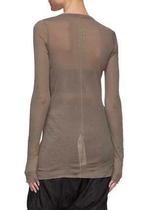 Back View - Click To Enlarge - RICK OWENS - RIB LONG SLEEVES FITTED TOP
