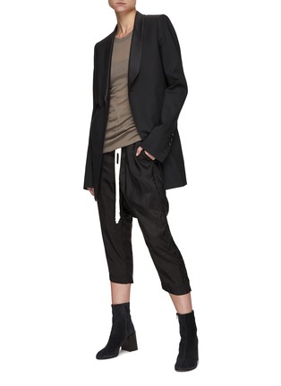 Figure View - Click To Enlarge - RICK OWENS - RIB LONG SLEEVES FITTED TOP