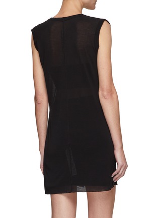 Back View - Click To Enlarge - RICK OWENS  - V-Neck Cotton Jersey Tank Top