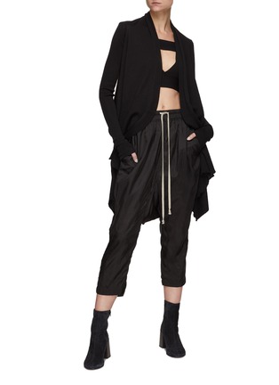 Figure View - Click To Enlarge - RICK OWENS  - DRAWSTRING CROPPED PANTS