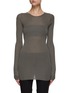 Main View - Click To Enlarge - RICK OWENS  - Crew Neck Ribbed Knit Sweater