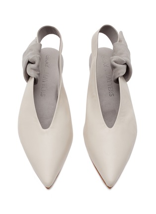 Detail View - Click To Enlarge - GRAY MATTERS - ‘Nodo' Point Toe Side Knot Slingback Leather Flats