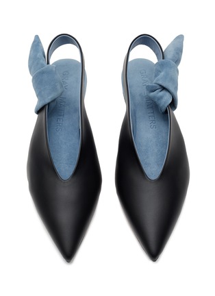 Detail View - Click To Enlarge - GRAY MATTERS - ‘Nodo' Point Toe Side Knot Slingback Leather Flats