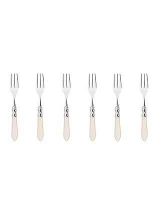Main View - Click To Enlarge - CASA BUGATTI - Aladdin' Ivory Stainless Steel Dessert Forks — Set Of 6